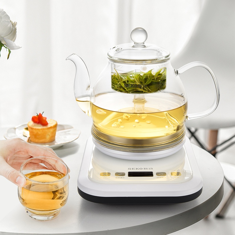 新功 N21智能喷淋式蒸汽玻璃煮茶器电茶炉小型养生茶壶