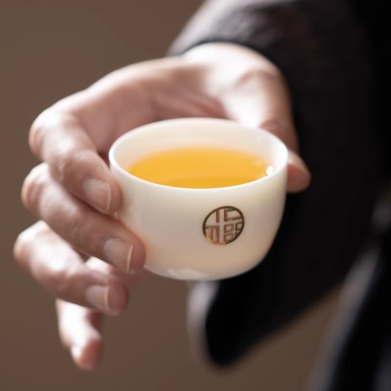 新功茶馆 唐月窑茶杯羊脂玉瓷品茶杯陶瓷德化白瓷个人杯