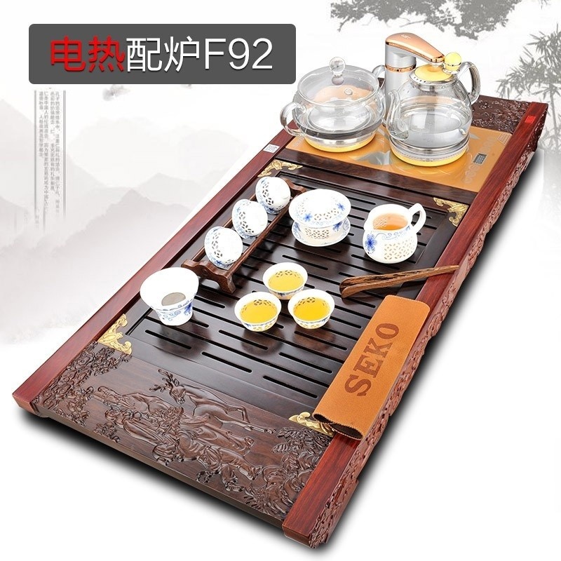 SEKO/新功F71黑檀木茶盘套装全自动上水四合一整套实木家用功夫茶具