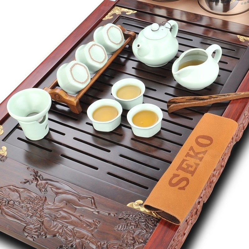SEKO/新功F71黑檀木茶盘套装全自动上水四合一整套实木家用功夫茶具