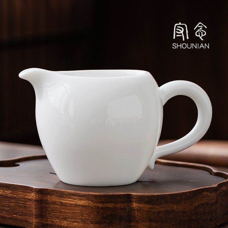 新功茶馆 甜白-富贵公道杯3号分茶器加厚耐热大容量高档分茶杯