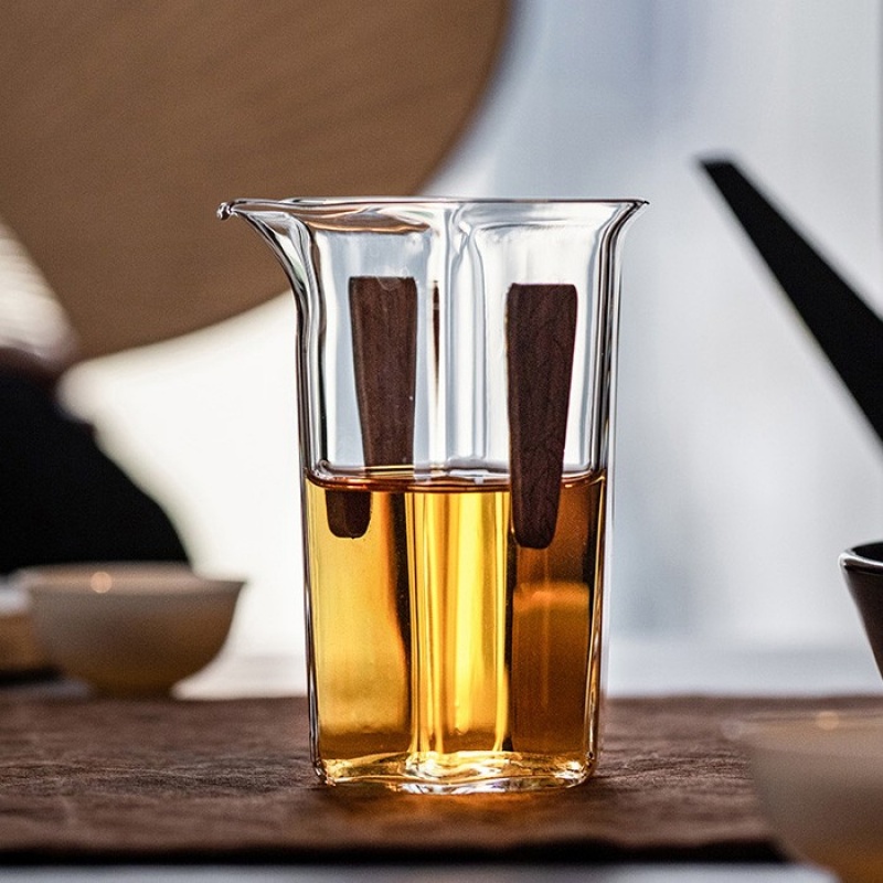 新功茶馆 木契公道杯耐热玻璃泡茶创意茶具茶道配件