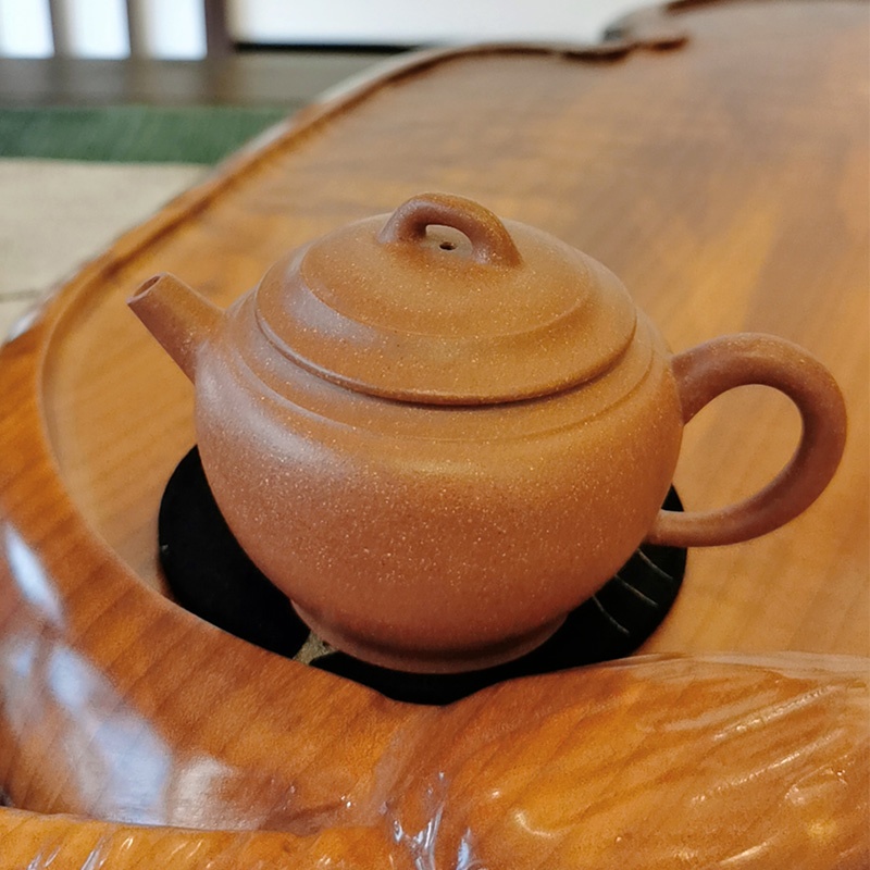 新功茶馆 双线水平小茶壶单人壶紫砂茶具套装家用泡茶壶