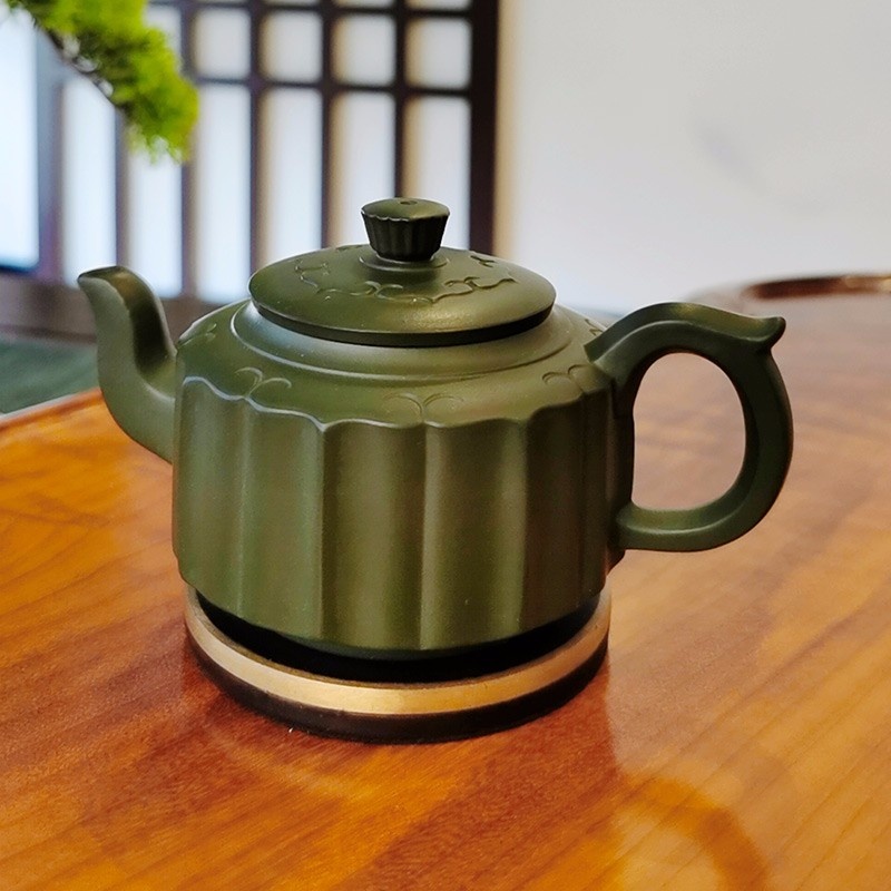 新功茶馆 如意井栏/原矿绿泥紫砂壶东坡石瓢泡茶壶