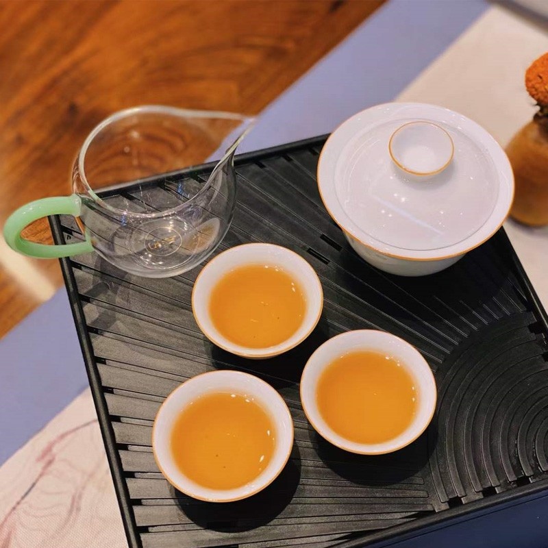 新功茶馆 甜白瓷如意旅行茶具快客杯随身户外功夫茶具套装