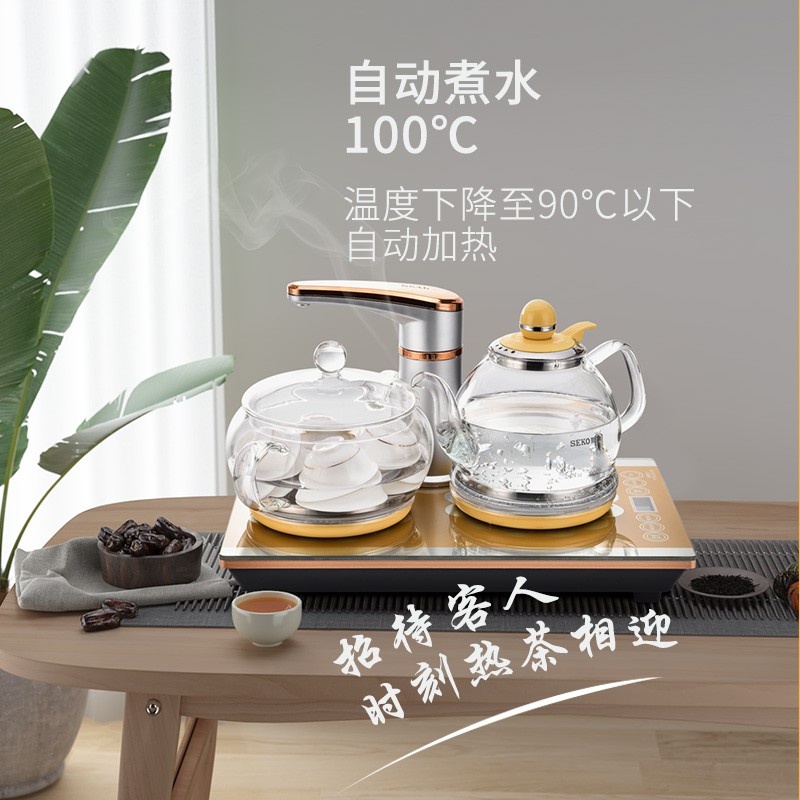 SEKO/新功F99 全自动上水电热水壶高硼硅玻璃电茶壶尺寸37*23