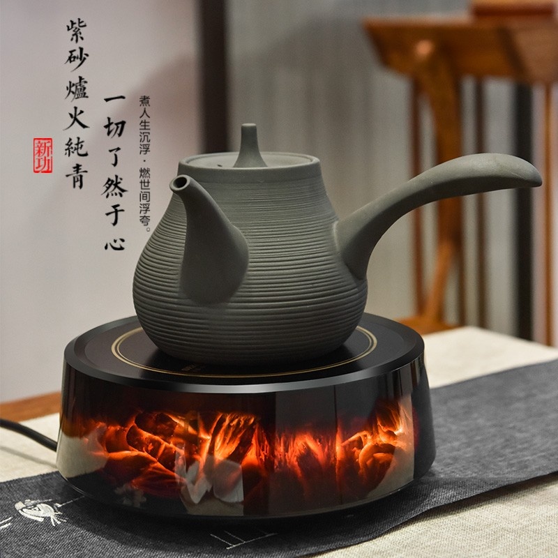 SEKO/新功 紫砂壶侧把千线壶灰色煮茶壶烧水壶功夫茶壶
