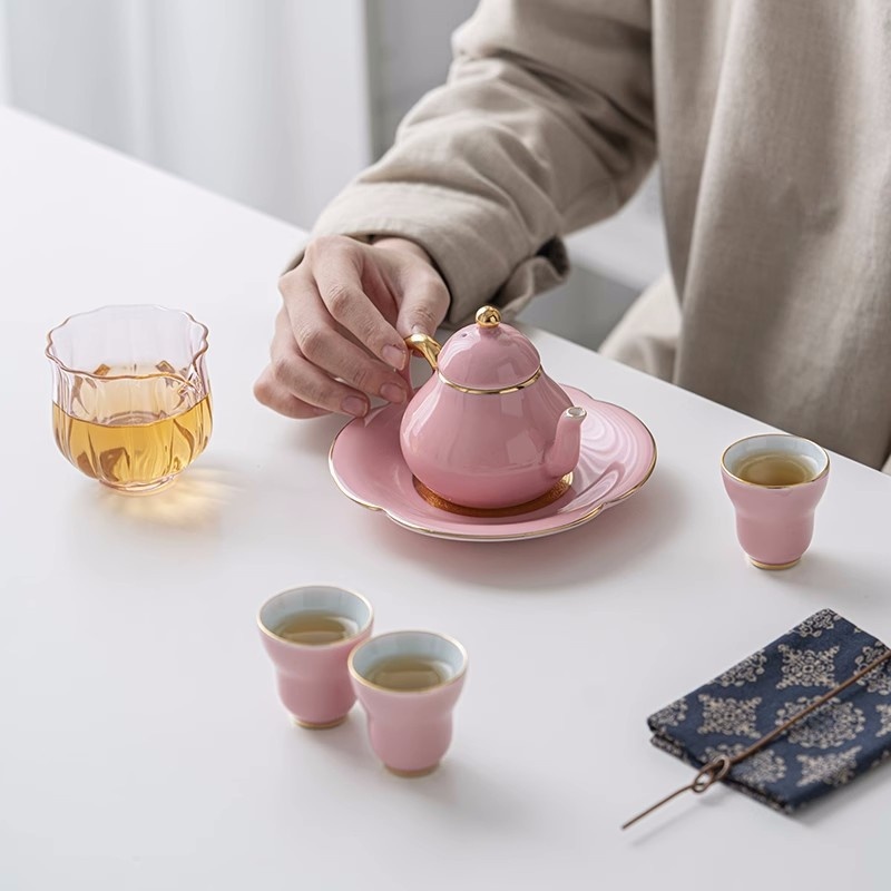 新功茶馆 旅行茶具便携式梨式壶快客杯户外旅游泡茶壶