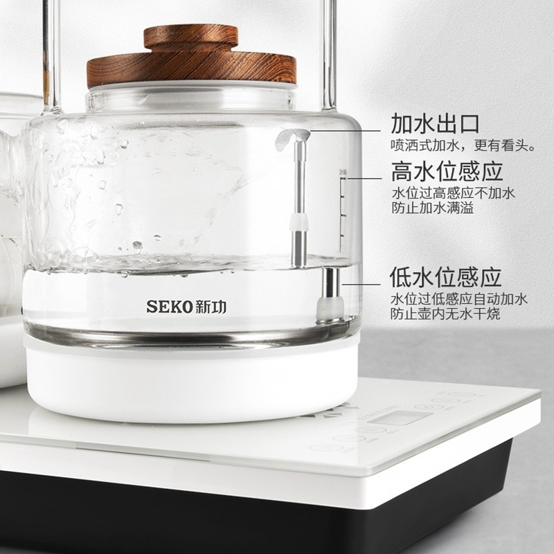 SEKO/新功 W6全自动底部上水电热水壶玻璃烧水清洁三合一
