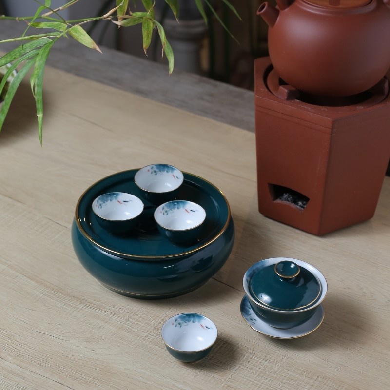 新功茶馆 潮州骨瓷旅行茶具套装高温白瓷工夫茶具泡茶器
